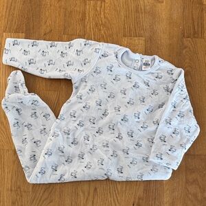 Zara Baby Light Blue Onesie with Animal Print